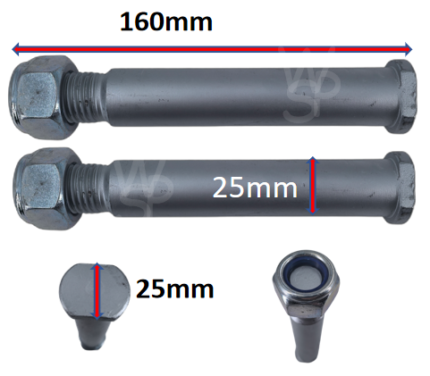 Mini Digger Bucket Pins 25mm Oval (Set of 2)
