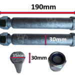 Excavator Bucket Pins 30mm Oval Head (1 set 2 Pins)