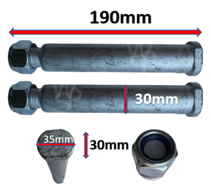 Excavator Bucket Pins 30mm Oval Head (1 set 2 Pins)