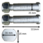Mini Digger Cylinder Pins 111mm (Set 2)
