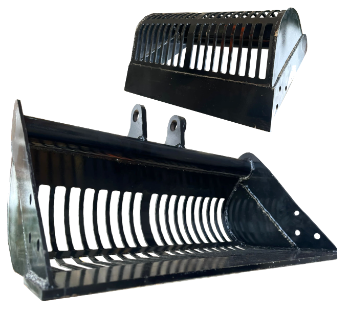 Mini Digger Riddle Bucket 600mm 25mm Pins Mini Digger Riddle Bucket 600mm 25mm Pins
