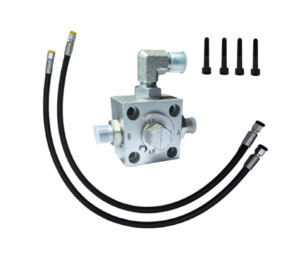 Hydraulic auxiliary connection block (3 way) Full Kit