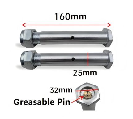 Mini Digger Bucket Pins 25mm 32mm Hex Head Greasable (Set of 2)
