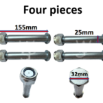 Mini Digger Bucket Pins 25mm Hex (Set of 4)