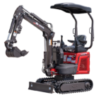 Mini Digger Rhinoceros Kubota KS12-9 Includes 200/300/500 Bucket & Removable Roof