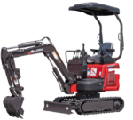 Mini Digger Rhinoceros Kubota KS12-9 Includes 200/300/500 Bucket & Removable Roof