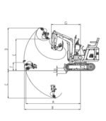 Mini Digger Rhinoceros MY660 Swing Boom Includes 200/300/500 Bucket & Removable Roof
