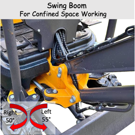 Mini Digger Rhinoceros XN08 - Swing Boom Includes 200/300/500 Bucket & Removable Roof