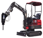 Mini Digger Rhinoceros XN08 - Swing Boom Includes 200/300/500 Bucket & Removable Roof