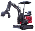 Mini Digger Rhinoceros XN12-8 Kubota Swing Boom & Extension Tracks Includes 200/300/500 Bucket & Removable Roof