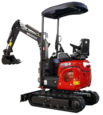 Mini Digger Rhinoceros Kubota XN12-9 Includes 200/300/500 Bucket & Removable Roof