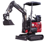 Mini Digger Rhinoceros Kubota XN12-9 Includes 200/300/500 Bucket & Removable Roof
